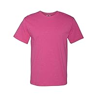 Mens 5 oz. 100% Heavy Cotton HD T-Shirt(3931)-Retro HTH PINK-3XL-3PK