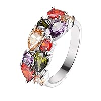 Hermosa Multicolor Bracelets for Women Cubic Zirconia Tennis Bracelets Necklace Earrings Jewelry Sets Bridal Jewelry Gift for Mom Wife