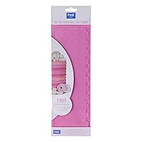 PME Tall Patterned Edge Side Scraper for Cake Decorating-Ribbed, 10 in, Transparent