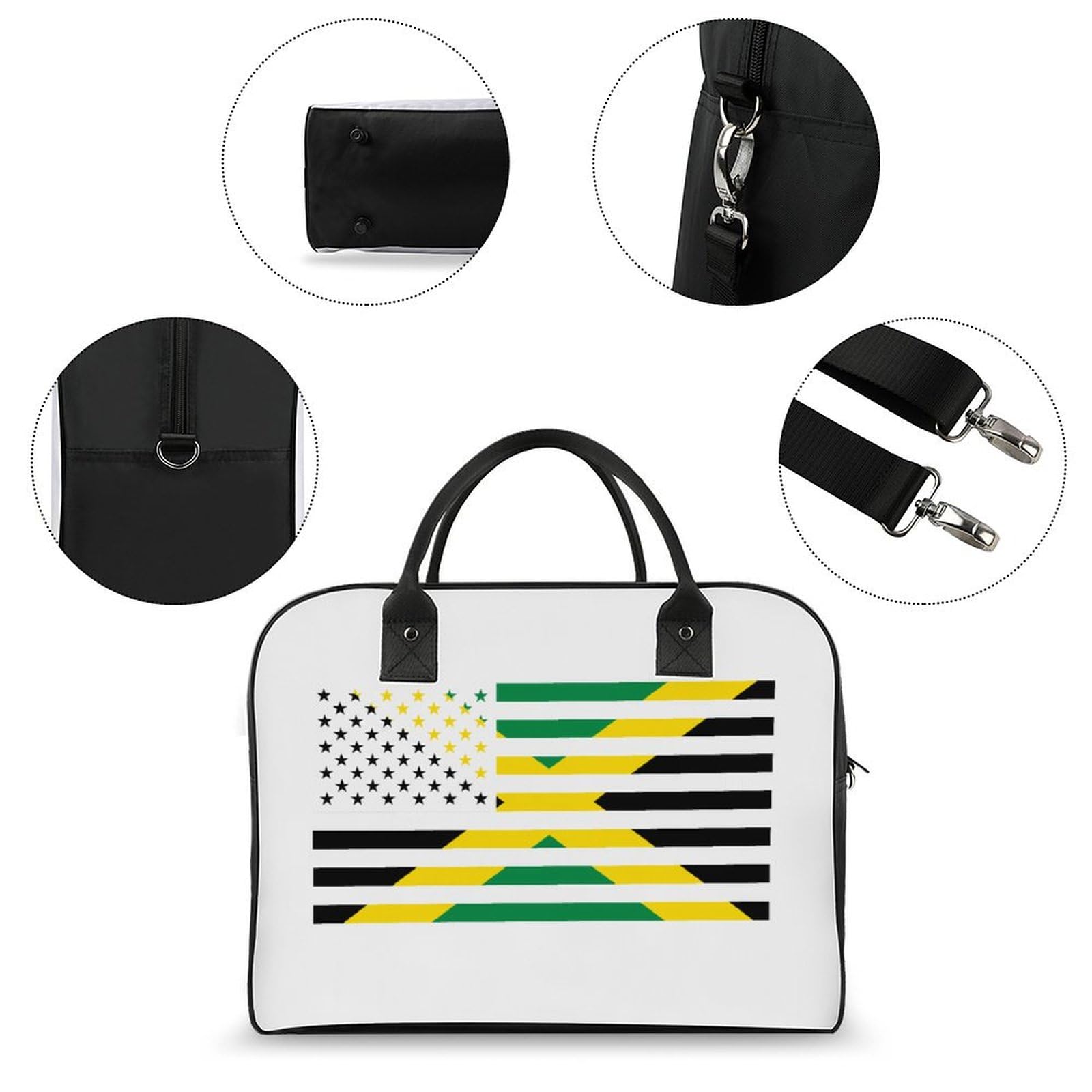 Jamaica American Flag Large Crossbody Bag Laptop Bags Shoulder Handbags Tote with Strap for Travel Office