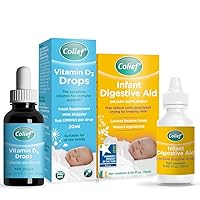 Colief Infant Digestive Aid Vitamin D3 Drops | Gas Drops for Babies | Suitable from Birth | Reduces Baby Colic, Tummy Bloating, Fussing & Crying | 90 Servings | 0.5 Fl Oz & 0.67 Fl Oz