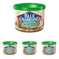 Blue Diamond Almonds, Raw Whole Natural, 6 Ounce (Pack of 4)
