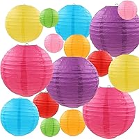 35 PCS Colored Paper Lanterns in Each Package,Hanging Paper Lanterns Lamp for Birthday Wedding Baby Bridal Shower Home Decor Party Decoration
