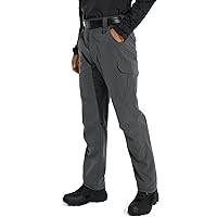 Men's Lightweight Ripstop Tactical Cargo Pants, Water Resistant Hiking Work Pants Relaxed Fit Black