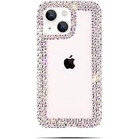 Bonitec Compatible with iPhone 14 Case for Women Girls 3D Glitter Sparkle Bling Case Luxury Shiny Cute Crystal Charms Rhinestone Diamond Bumper Clear Protective Cases Cover Clear