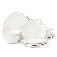 Lenox Blue Bay 12-Piece Dinnerware Set, 15.20 LB, White