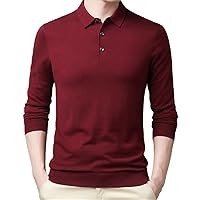 Silk Wool Polo Men Long Sleeve Top Casual Warm Polos Shirts Black Luxury Shirt Man Polo Shirt