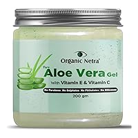 Pure Aloe Vera Gel with Vitamin C & E for Skin, Face and Hair | Helps to Repair and Smoothens Hair | Relax and Renew Your Skin and Scalp | Paraben Free & Sulphate Free - 7.05 Oz