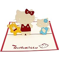 Pop Up Kitty Kero-ppi Birthday Card Greeting Card Cartoon Invitation Card with Note Card and Envelope for Kids Girls Friends 4 x 6 inch(10x15cm) (Get the Bear)