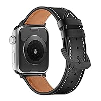 Compatible with Apple Watch Band Series SE 9 8 7 6 5 4 3 2 1 Ultra 49mm 45mm 41mm 44mm 40mm 42mm 38mm Women Men Top Genuine Leather for iWatch Wristband Replacement Strap Sports & Edition