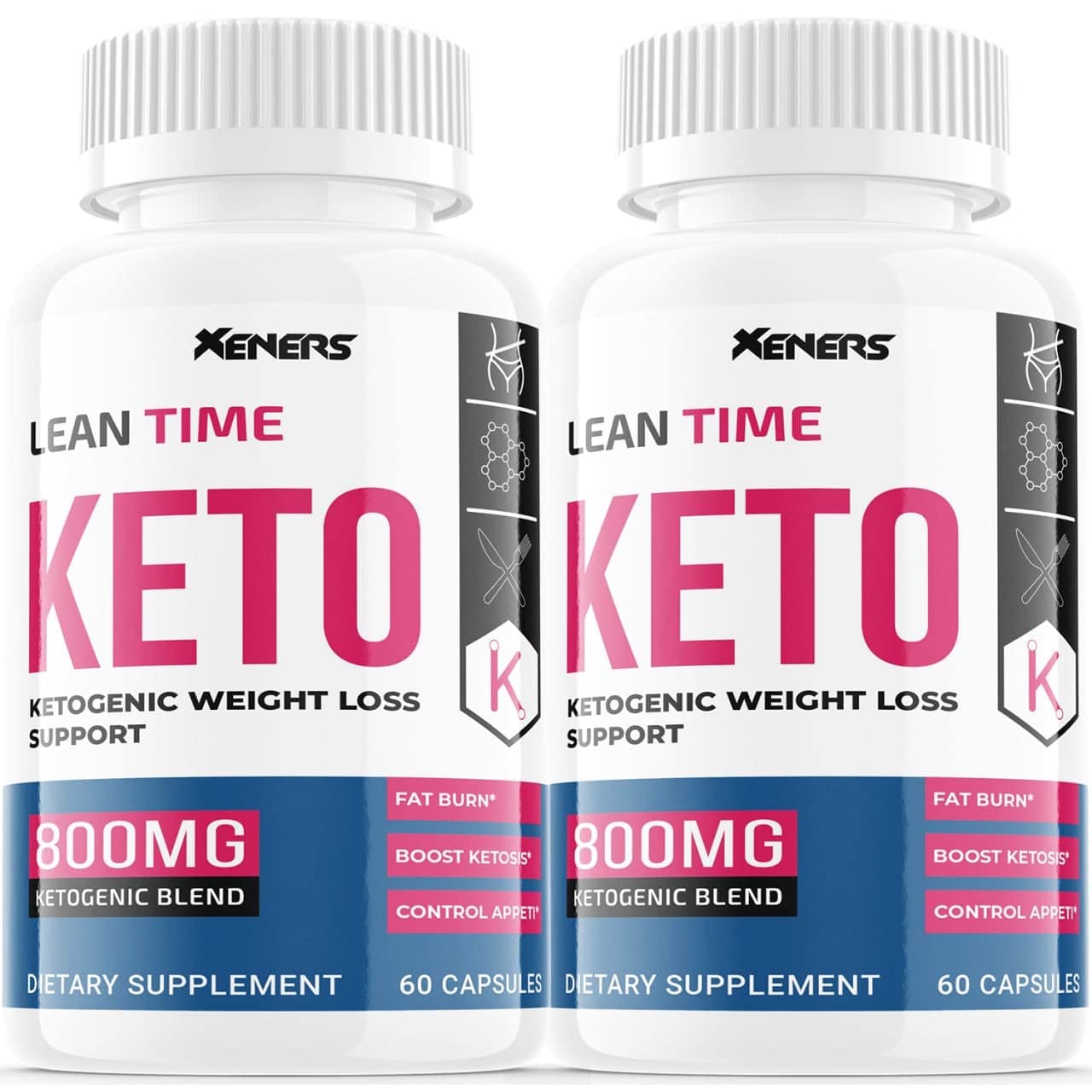 (2 Pack) Lean Time Keto Ketones Pills 800mg for Women Weight Support Formula Keto Lean Leantime Genetics Diet (120 Capsules)