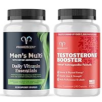 Promescent Men's Daily Multivitamin Supplements + Testosterone Booster for Men, Supplement with KSM-66 Ashwagandha, Horny Goat Weed and Fenugreek