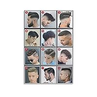 AYTGBF Men's Hairstyles Barber Shop Decor Posters Beauty Salon Poster (18) Canvas Painting Wall Art Poster for Bedroom Living Room Decor 08x12inch(20x30cm) Unframe-style