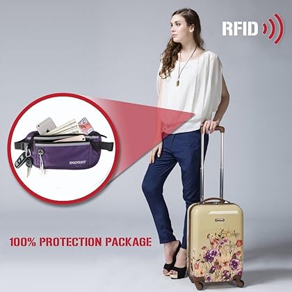 ENKNIGHT Big RFID Money Belt for Travel Running Waist Pack Fanny Pack