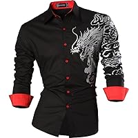 Men's Slim Fit Long Sleeves Casual Button Down Dress Shirts JZS041