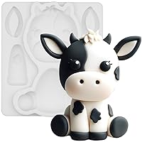 Fondant Mold Cow Farm Animal Cake Topper 3.3 Inches Tall