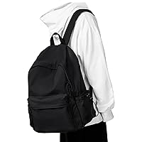 Black School Backpack Waterproof Laptop Backpack College High School Bookbag For Teens Girls Boys Aesthetic Work Backpack Lightweight Small Travel Backpack For Men Women