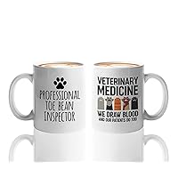 Veterinary Coffee Mugs Couples 11oz White - Specialist Animal Pet Lovers Doctor Technician for Men Women Him