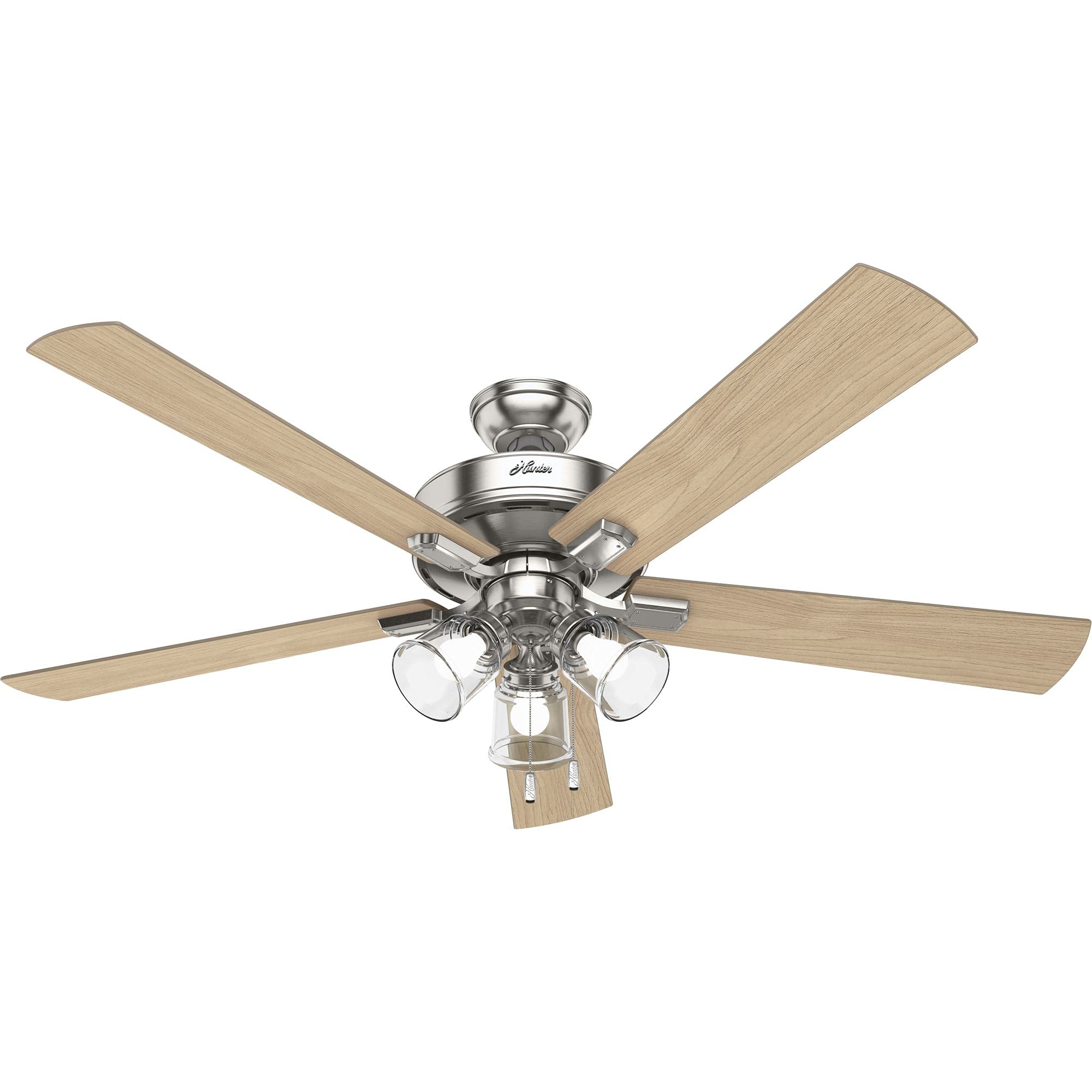 Hunter Fan Company 51097 Crestfield Ceiling Fan, 60, Brushed Nickel