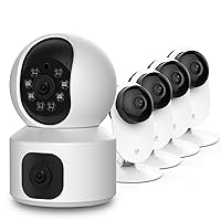 Pro 2K 4PC Home Security Camera Dual-Lens Indoor Camera Bundle