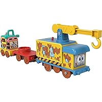 Thomas & Friends Toy Vehicle Set Muddy Fix 'em Up Friends Battery-Powered Carly The Crane & Sandy the Rail Speeder for Ages 3+ Years