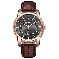 Men's Wrist Watches, Analog Quartz Business Style Men's Watch with Leather Strap
