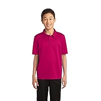 Port Authority Youth Silk Touch Performance Polo. Y540 White