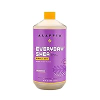 Everyday Shea Bubble Bath, Soothing Support for Deep Relaxation and Soft Moisturized Skin | Made with Fair Trade Shea Butter | Cruelty Free | No Parabens | Vegan, Lavender 32 Fl Oz