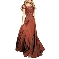 Plus Size Rust Red Bridesmaid Dresses Long Chiffon Lace Appliques A-Line Pleated Formal Evening Party Gown for Women 20