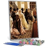 DIY Oil Painting Kit,The Woman of Fashion La Mondaine Painting by James Tissot Arts Craft for Home Wall Decor