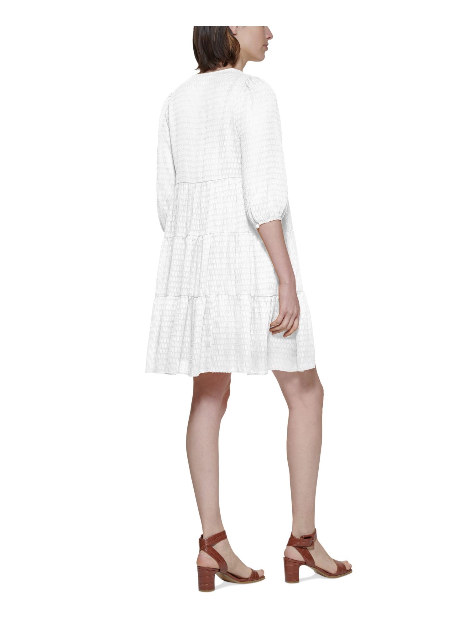 Calvin Klein Women's Faux-Wrap A-Line Dress