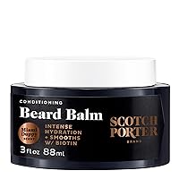 Scotch Porter Conditioning Beard Balm – Smooth, Shape, Moisturize & Soften Coarse, Dry Beard Hair while Encouraging Growth for a Fuller/Healthier-Looking Beard – Miami Duppy Scent, 3 oz. Jar