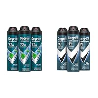 Men Advanced Antiperspirant Deodorant Dry Spray Icy Mint 3 Count & Men Antiperspirant Spray Black + White 3 Count