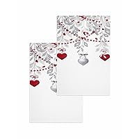 Kitchen Towels Valentine's Day Leaves Love Heart Silver Waffle Weave Hand Towels Quick Dry Bath Towel 16x24in Soft and Absorbent Dish Towels - Set of 2 Kitchen Towels for Drying & Cleaning