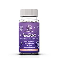 VeeFresh VeeTract Urinary Tract Support with D-Mannose - D Mannose & Hibiscus for Bladder Wellness - Supports Urinary Tract Health - 1 Month Supply (60 Vegetarian Capsules)