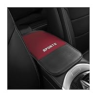 8sanlione Car Center Console Pad, PU Leather Armrest Storage Box Protector Mat, Waterproof Auto Arm Rest Seat Box Cushion Cover, Universal Car Accessories Decoration for SUV, Truck, Sedan (Wine Red)