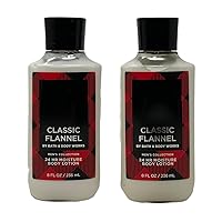 Bath & Body Works Men's Collection CLASSIC FLANNEL 24 Hour Moisture Body Lotion Value Pack Lot of 2 - Full Size