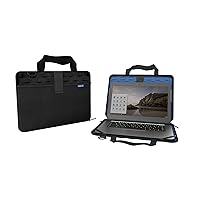 MAXCases Explorer 4 Rigid Laptop Work-In Case Shock Absorbing Ballistic Nylon Material | Slim Design, Weather-Proof Exterior w/Pocket (Black) (14 Inch)