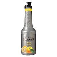 Monin - Yuzu Purée, Sweet & Tangy Citrus Flavor, Great for Teas, Sodas, Cocktails, & More, Natural Flavors, No Artificial Sweeteners or Ingredients, Gluten-Free, Vegan, Non-GMO, Clean Label (1 Liter)