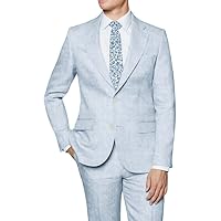 Beach Wedding Cyan Linen Suit for Men LS54