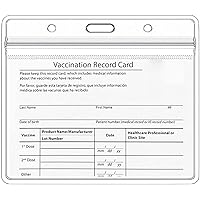 CDC Vaccination Card Protector Thick Horizontal ID Card Name Tag Badge Holder with Waterproof Type Resealable Zip (Horizontal 4x3, 6Packs)