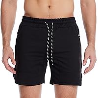 Mens Cargo Shorts Elastic Waistband Drawstring Gym Shorts Workout Running Slim Fit Casual Shorts Sports Bottoms