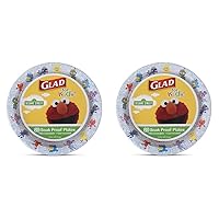 Glad for Kids Sesame Street Pals 8.5” Paper Plates | Sesame Street Paper Plates, Kids Snack Plates | Sesame Street Pals Paper Plates for Everyday Use, 8.5” Paper Plates 20 Ct (Pack of 2)