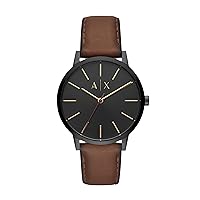 A|X Armani Exchange Men's Watch with Three-Hand Analog Display and Stainless Steel or Leather Band, Watch for Men
