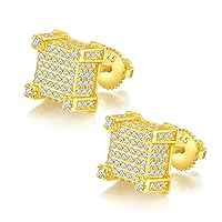 Moissanite Stud Earrings for Men D Color VVS1 clarity White/Yellow Diamond Earrings S925 Sterling Silver Moissanite Earrings for Women