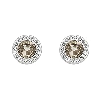 Buckler Earrings for Women in a Circular Shape with Zircons-Made with Crystal-14k Gold and Rhodium Plating-Elegant and Brilliant-Fashion Jewelry-Gift for Mom- Couple-Anniversary or for Yourself