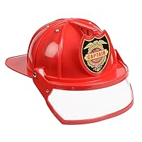 Aeromax Firefighter Helmet with Movable Visor, RED, Adjustable Size