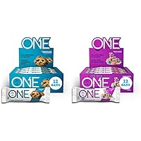 ONE Protein Bars, Chocolate Chip Cookie Dough & Fruity Cereal, Gluten Free Protein Bars with 20g Protein, 12 Pack Bundle