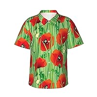 Funny Sunflower Men's Hawaiian Shirts, Short Sleeve Holiday T-Shirts and Casual Tops