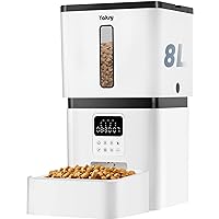 Automatic Dog Feeder Easy Setup - 8L/33 Cups Large Capacity Dog Food Dispenser Battery Operated with 180-Day Life - Timed Cat Feeder Record 20s Voice Desiccant Bag for Cats and Small Medium Dogs Yakry